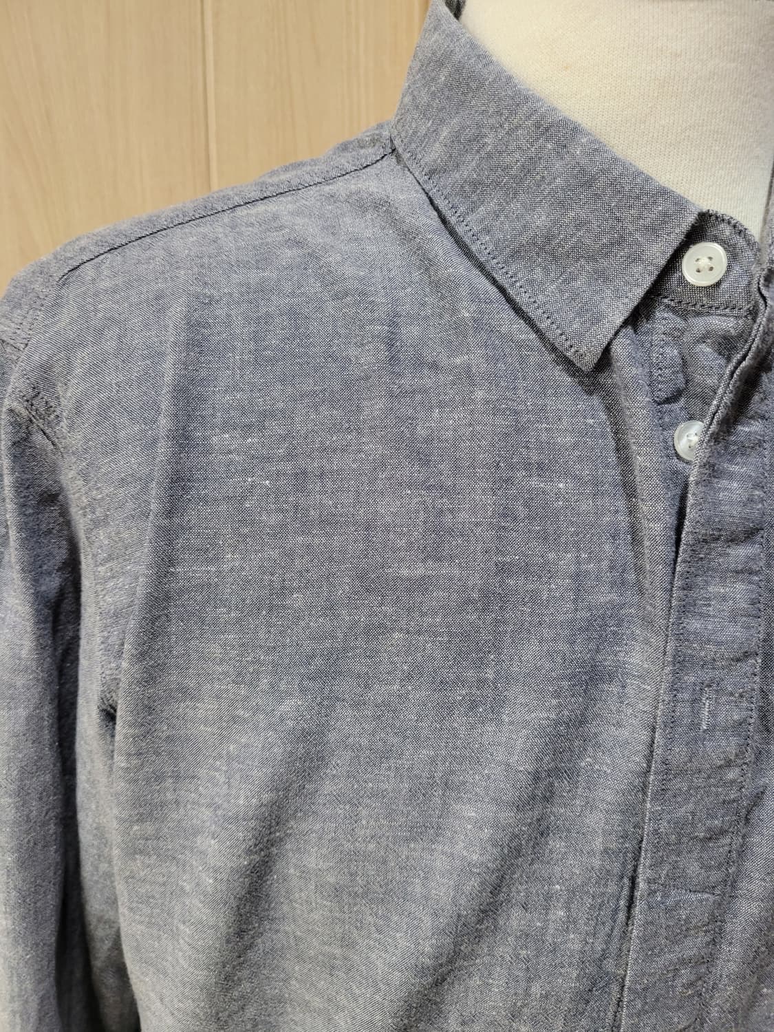 카이아크만 Kai-aakmann 남자 샴브레이 셔츠 110 네이비 상품이미지3