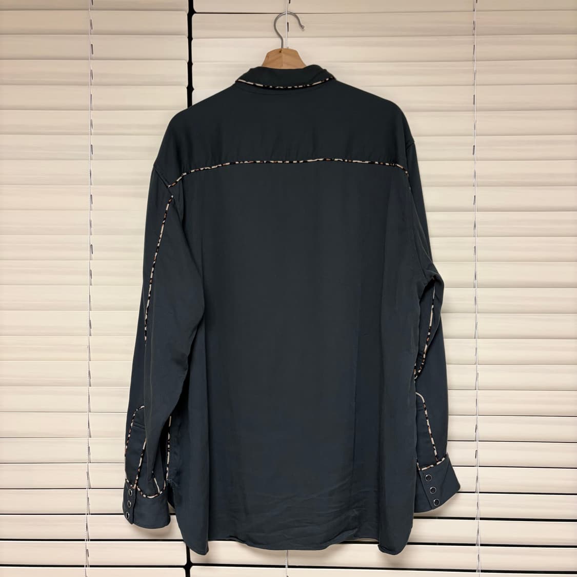 와코마리아 23fw 레오파드 웨스턴 셔츠 펄스냅 버튼 그린 L 상품이미지3