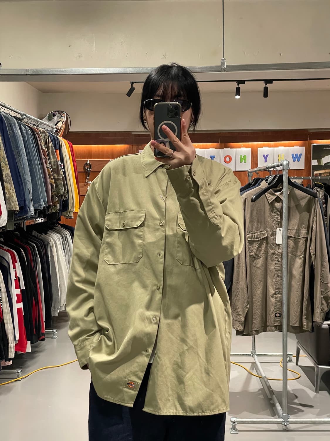 디키즈 워크 셔츠(카키베이지)   상품이미지1