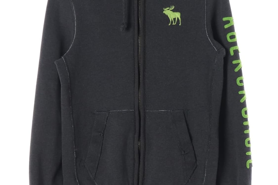 아베크롬비 네온 그린 로고 후드집업 M 상품이미지5