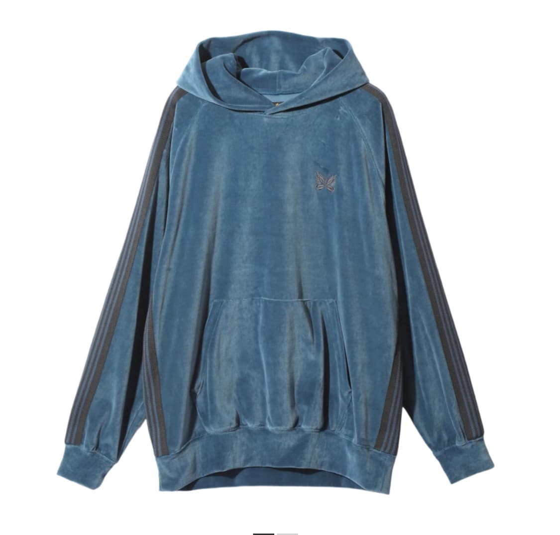 니들스 벨루어 후드티 스모크블루 M 상품이미지1