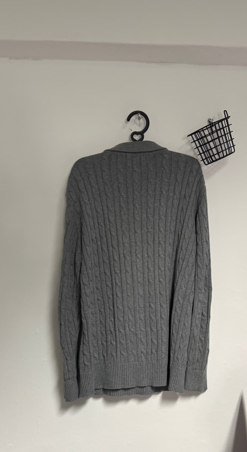 Us폴로 그레이 꽈배기 코튼 니트 L~XL 상품이미지4