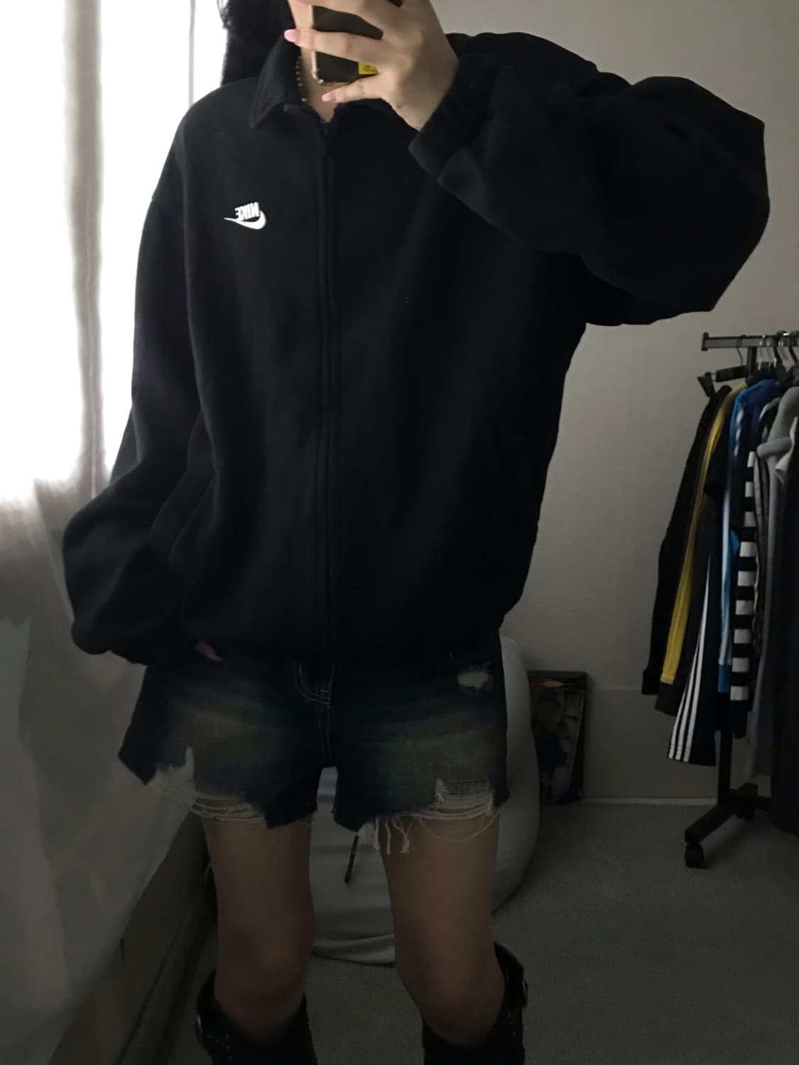 나이키 블랙 넥버튼 면집업 상품이미지6