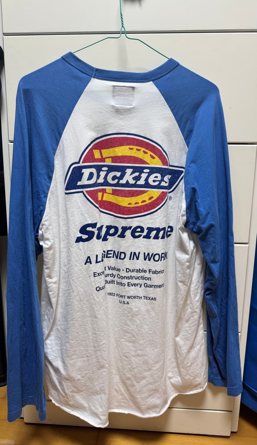 슈프림 x 디키즈 래글런 롱슬리브 탑 M 상품이미지2