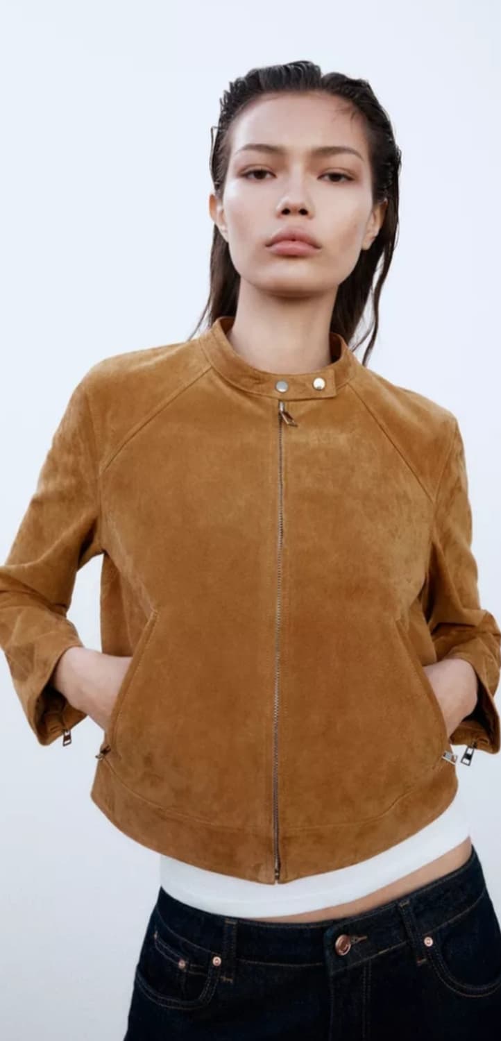새상품) 자라 100%스웨이드 가죽 재킷 상품이미지2