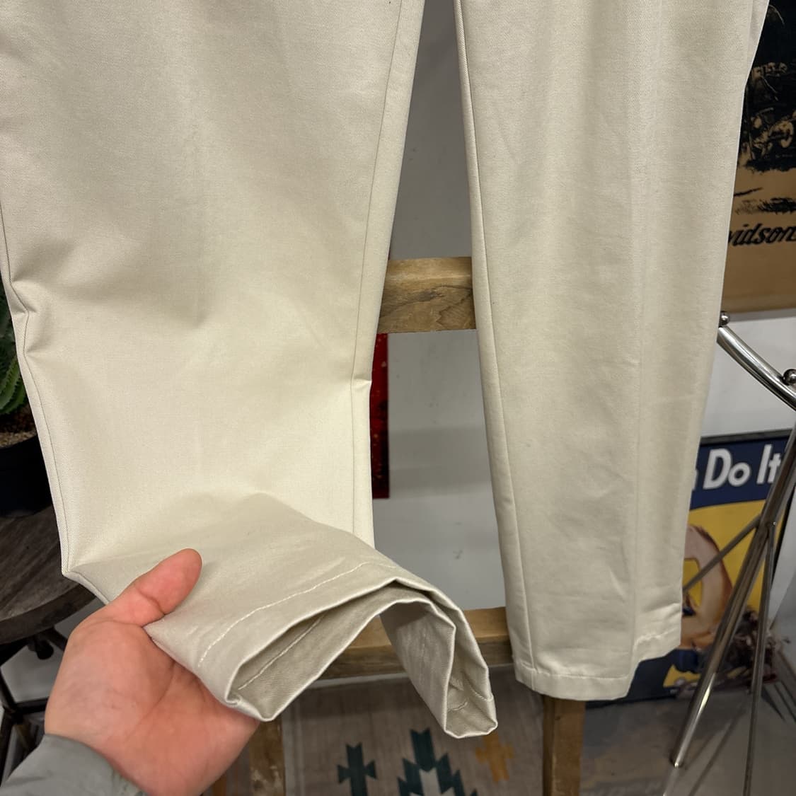 90s 폴로 랄프로렌 더블플리츠 코튼 치노팬츠 연베이지 데드스탁 N946 상품이미지4