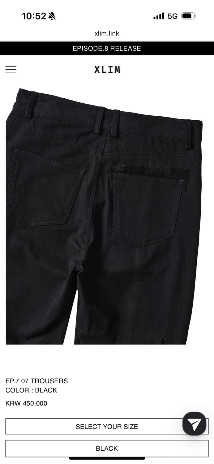 Xlim ep.7 07 TROUSERS M size 상품이미지4