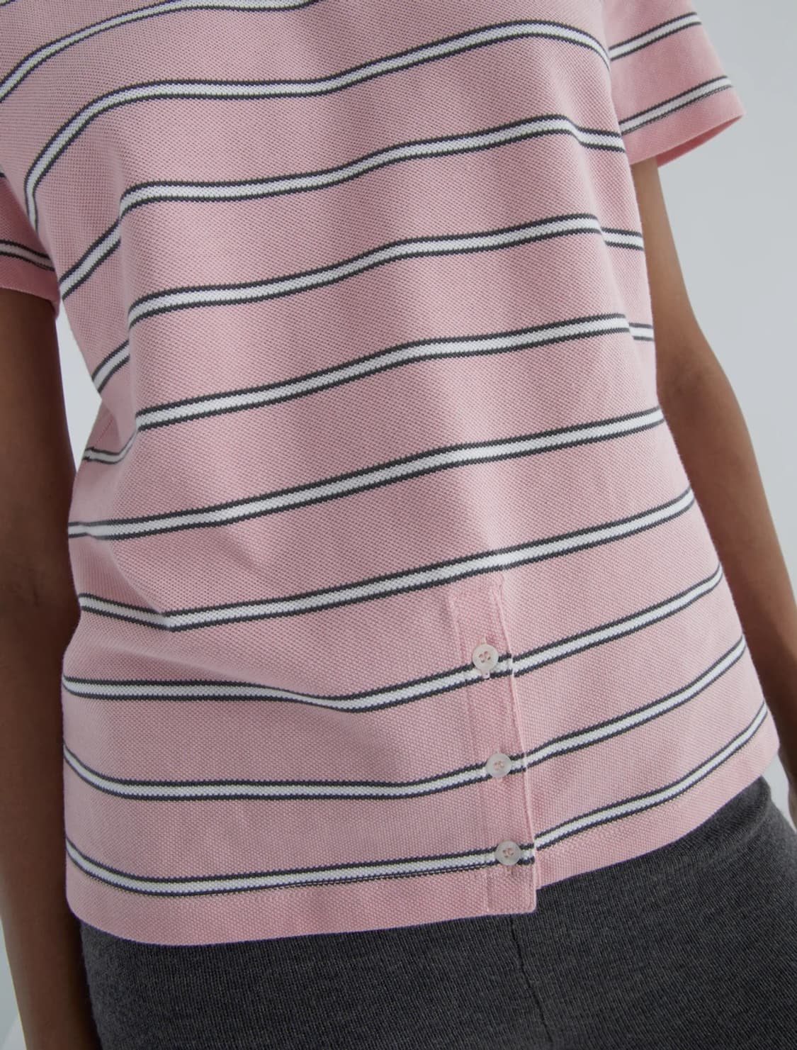 [XS]팔로마울 Julieta 스트라이프 폴로티/핑크 상품이미지4