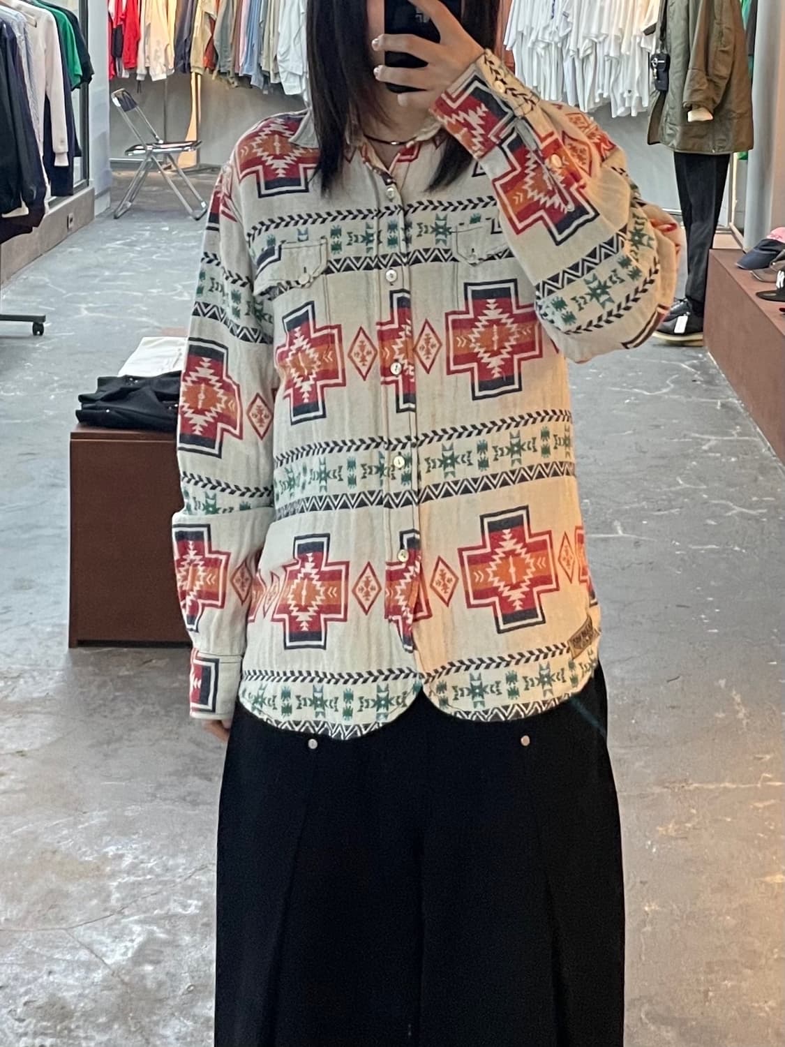 빈티지 웨스턴 패턴 셔츠 H1639 상품이미지1