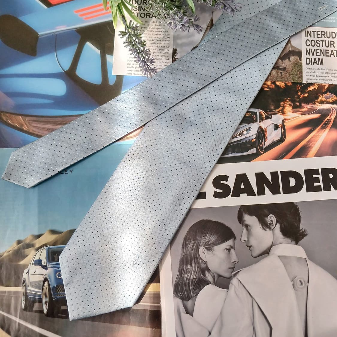 트루사르디 실크 스카이블루 도트 넥타이 8.7cm A+등급 A18951
 상품이미지3