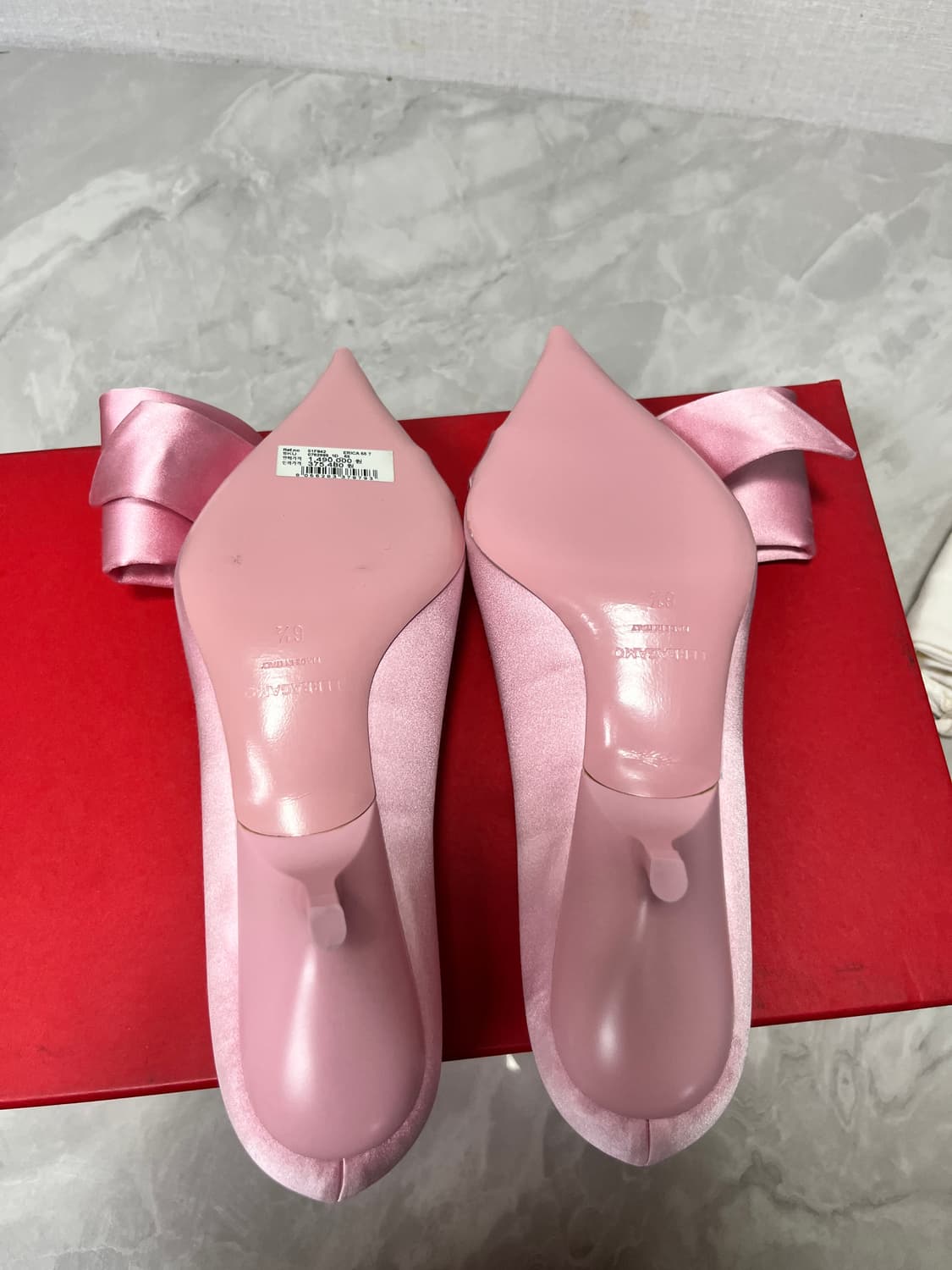 새상품)페라가모 에리카 55 핑크 펌프스 6반 (245추천) 상품이미지5