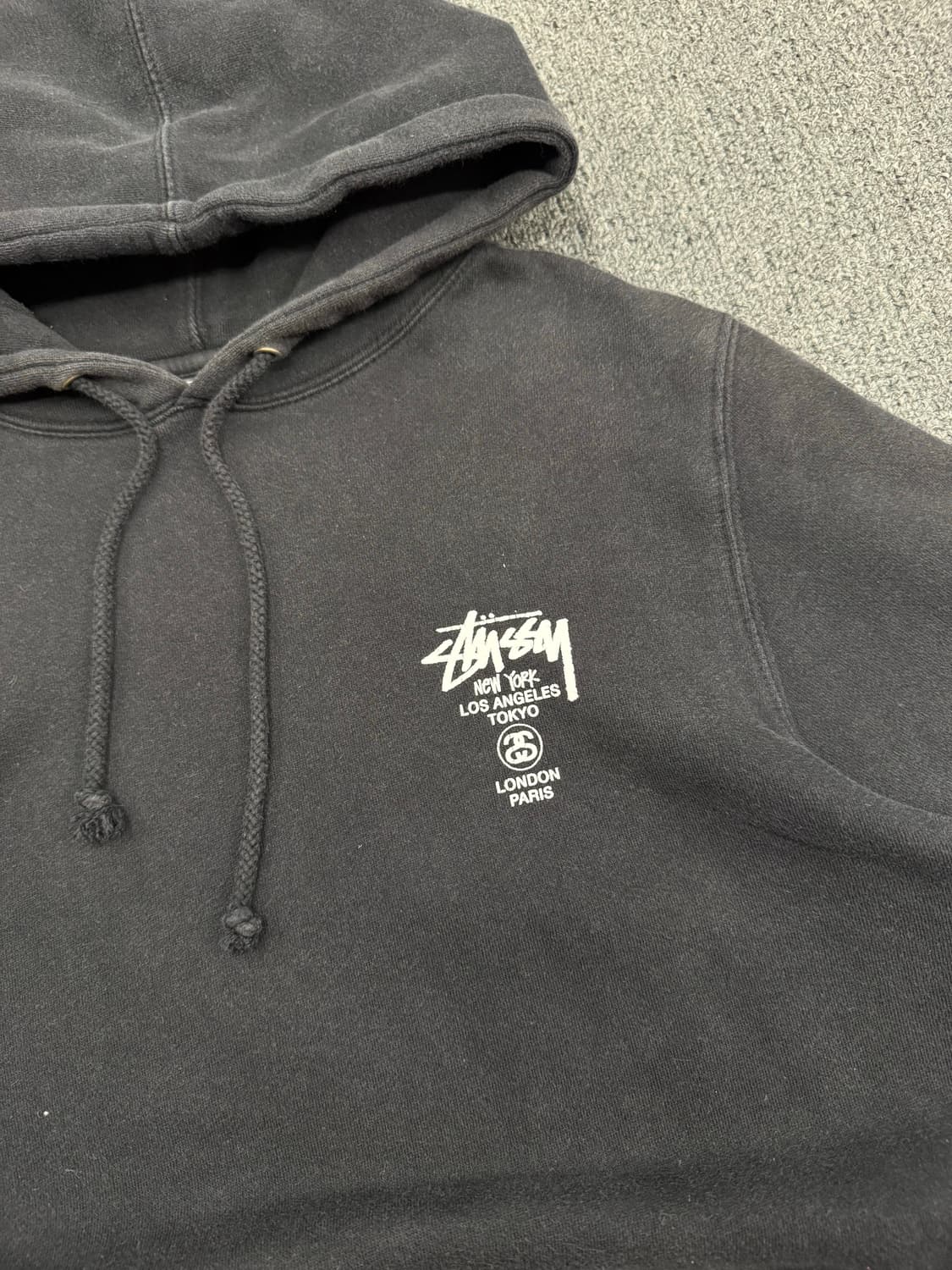 M)USA 스투시 빈티지 월드투어 프린팅 블랙 후디 상품이미지2