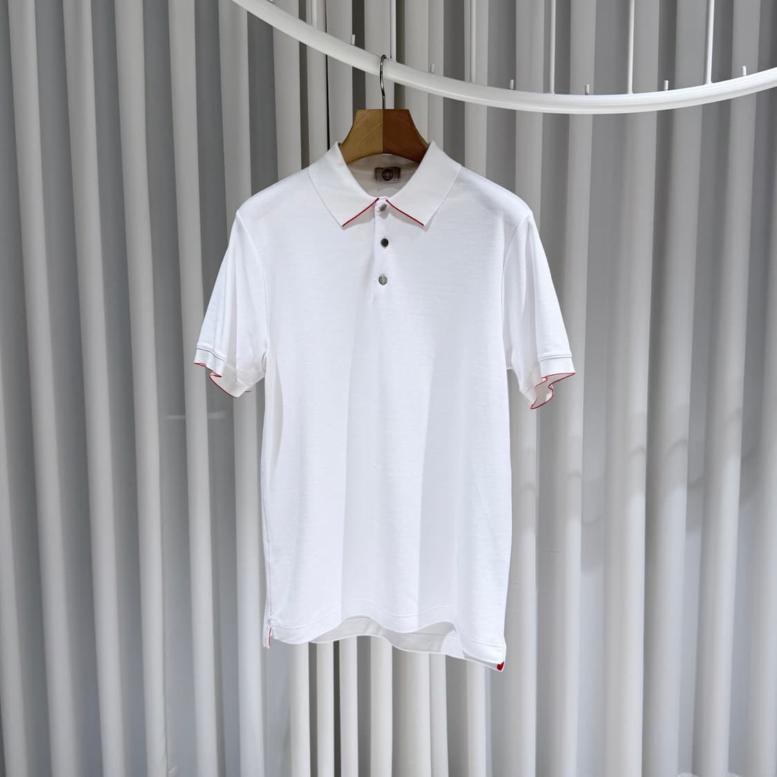 (A+/L) / 에르메스 더블 테크니컬 폴로 반팔 티셔츠 화이트 상품이미지1