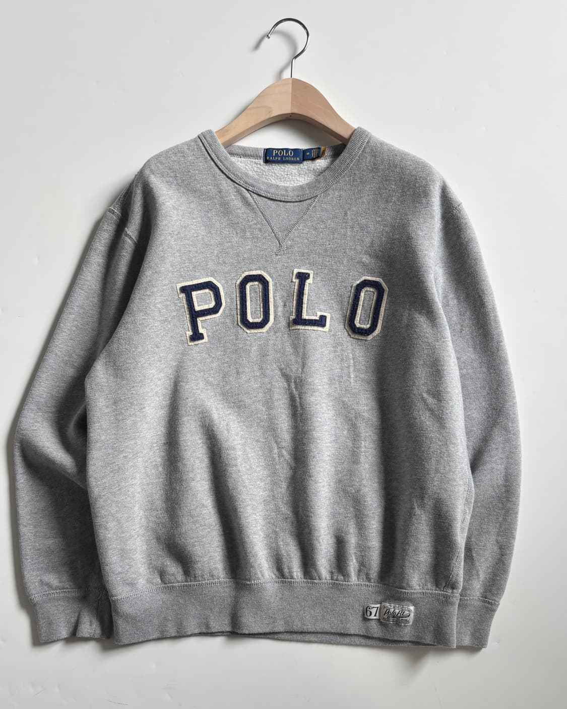 Polo 폴로 랄프로렌 QR라벨 아치로고 그레이 맨투맨 상품이미지1