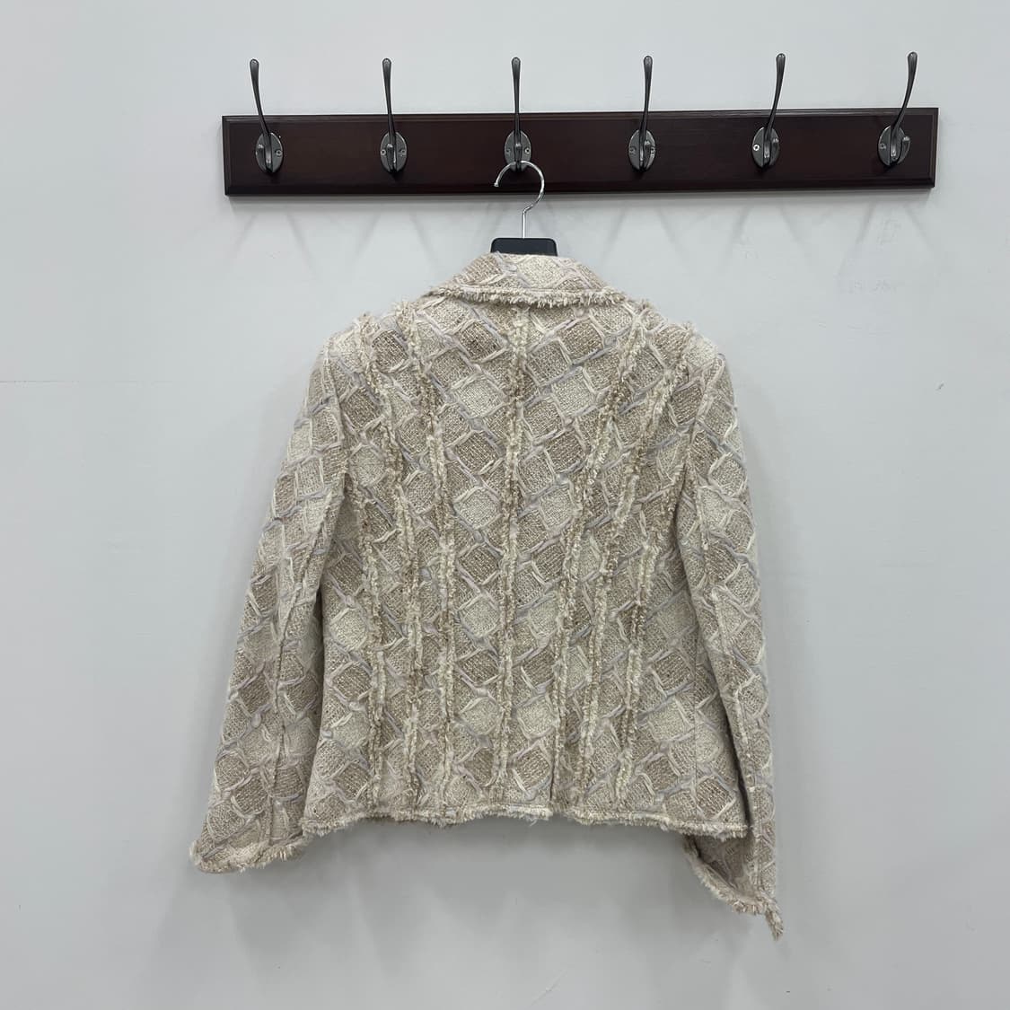 재팬 빈티지 트위드 자켓 아이보리 상품이미지3