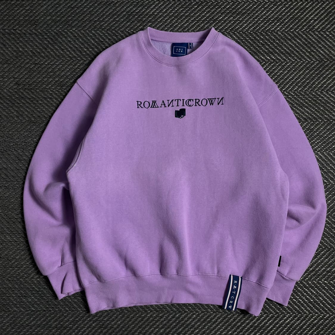 로맨틱크라운 스펠로고 박시핏 스웨트 셔츠 맨투맨 퍼플y 4791 상품이미지2