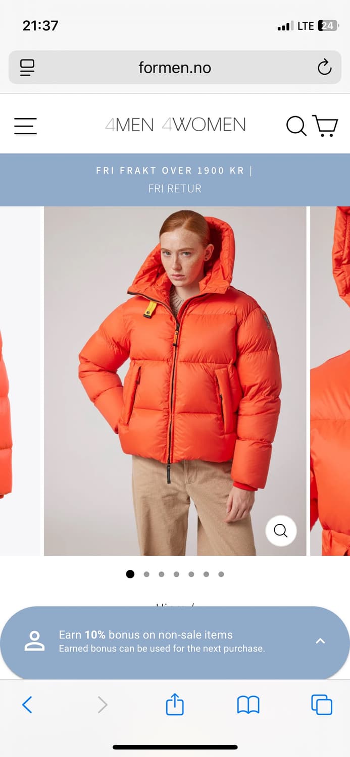 파라점퍼스 오렌지 푸퍼 클라우드 패딩 여성 S 상품이미지9