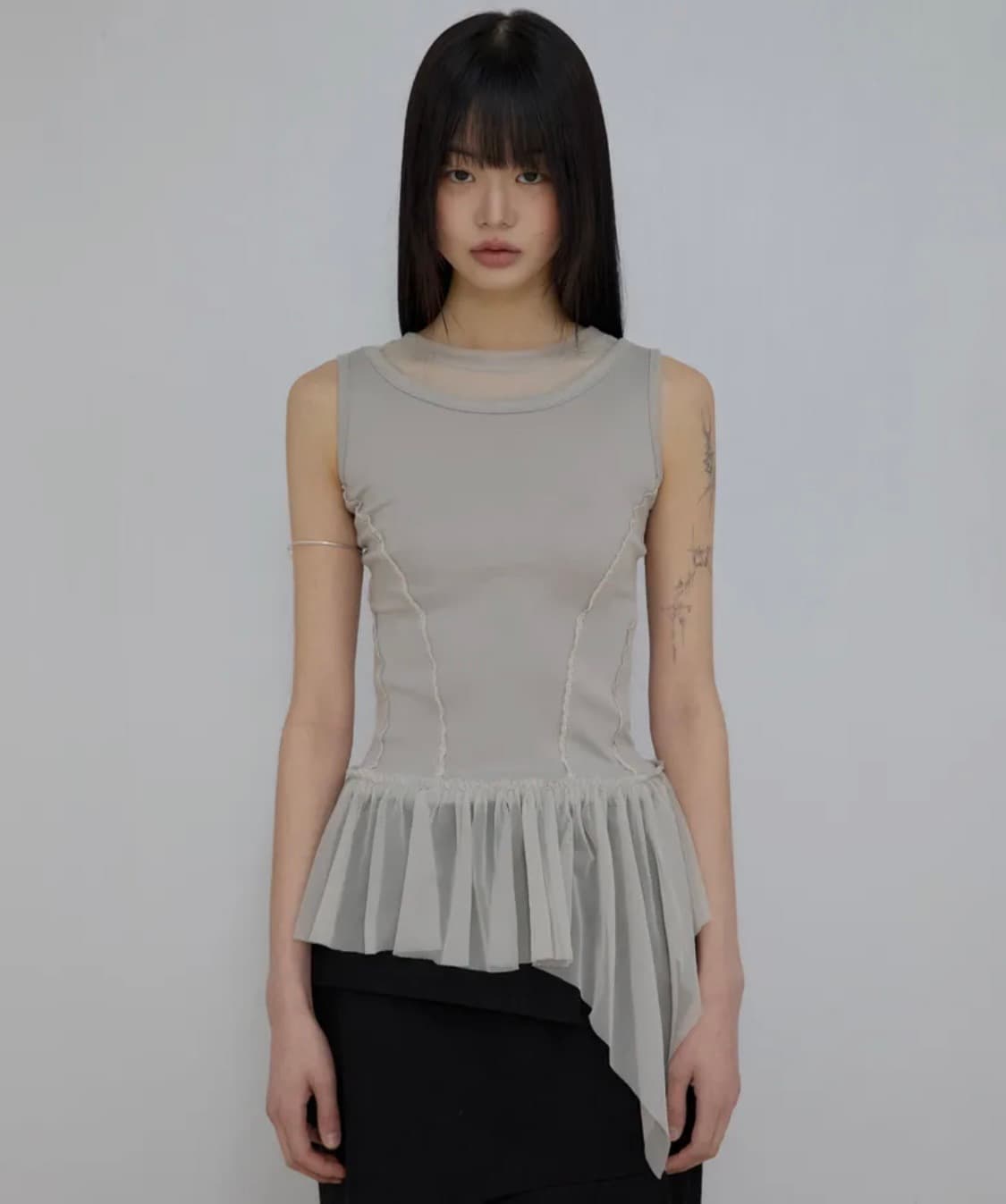 플레어업 Layered Lace Frill Sleeveless(gray) 상품이미지1