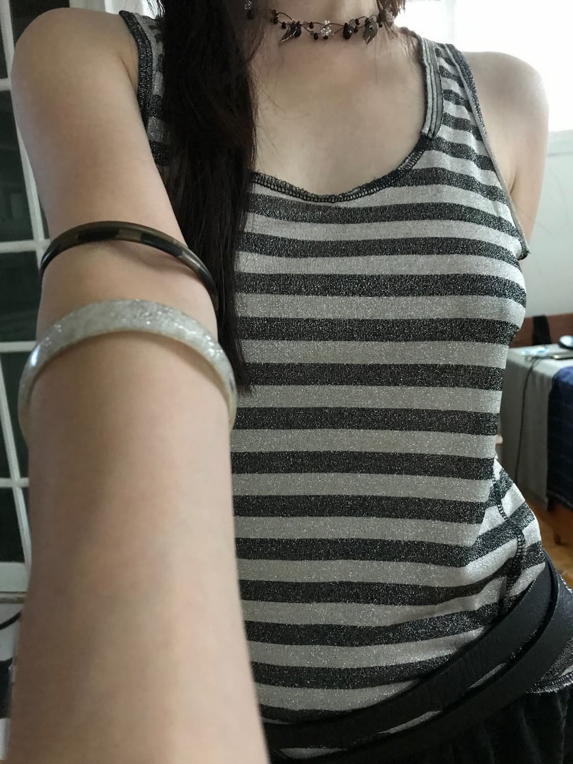 vintage stripe pattern sleeveless  상품이미지2