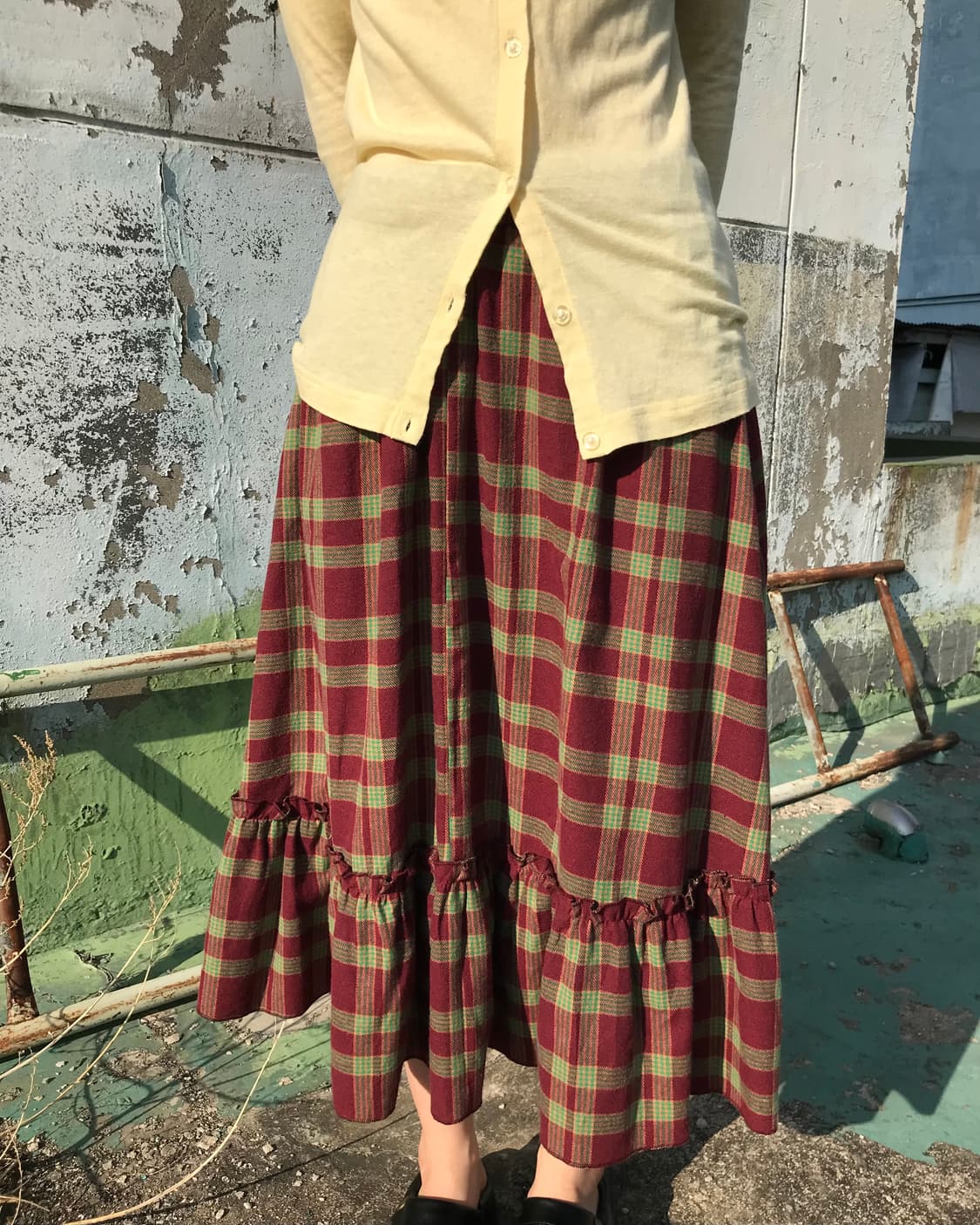 레드 체크 스커트 상품이미지2