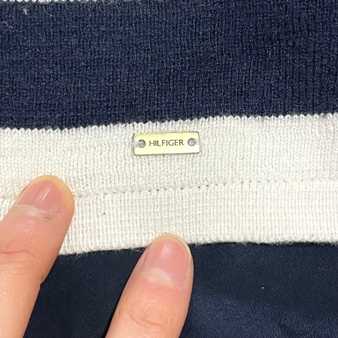 타미힐피거 네이비 단가라 니트 여성2XL 상품이미지4