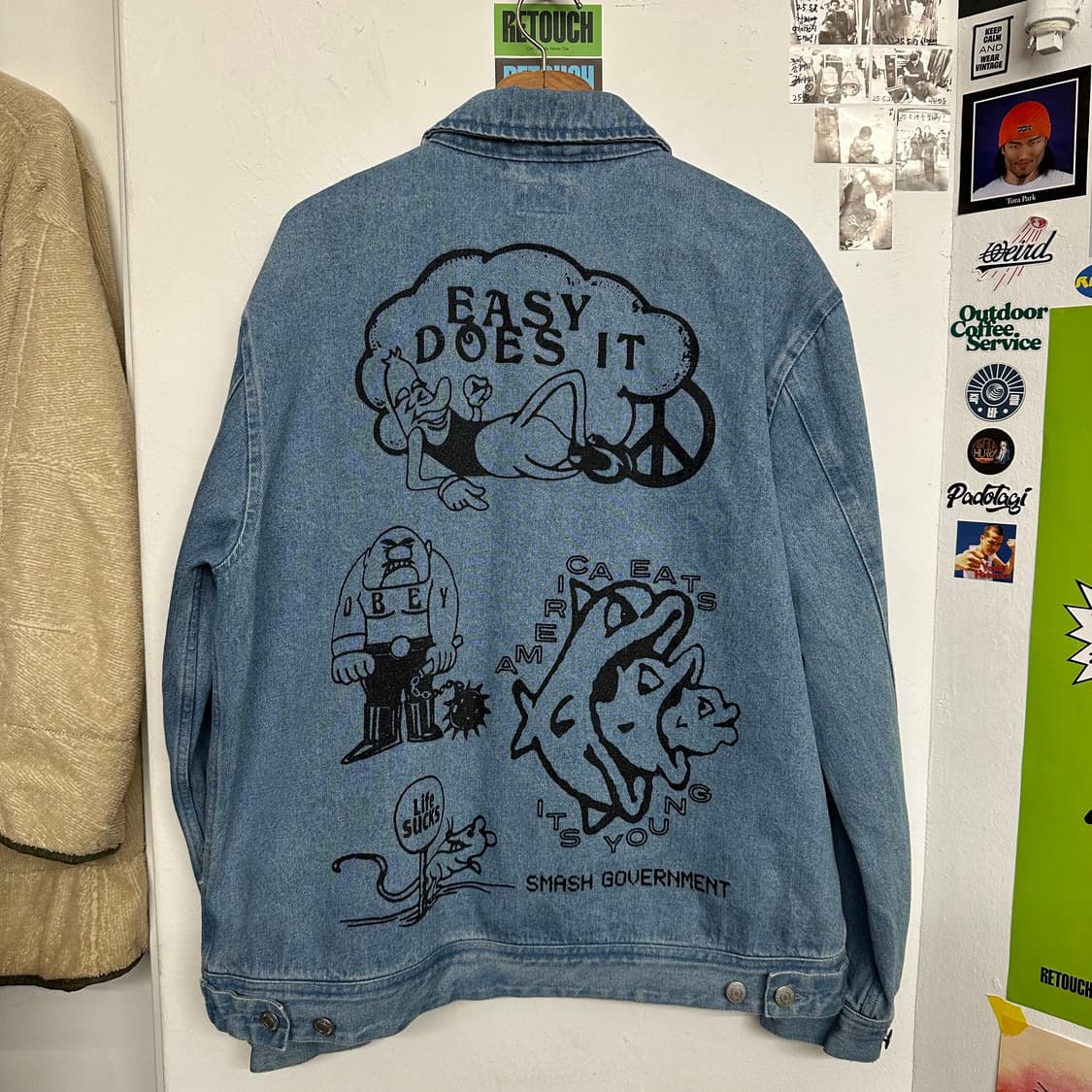 오베이 페인팅 데님 집업 자켓 상품이미지8