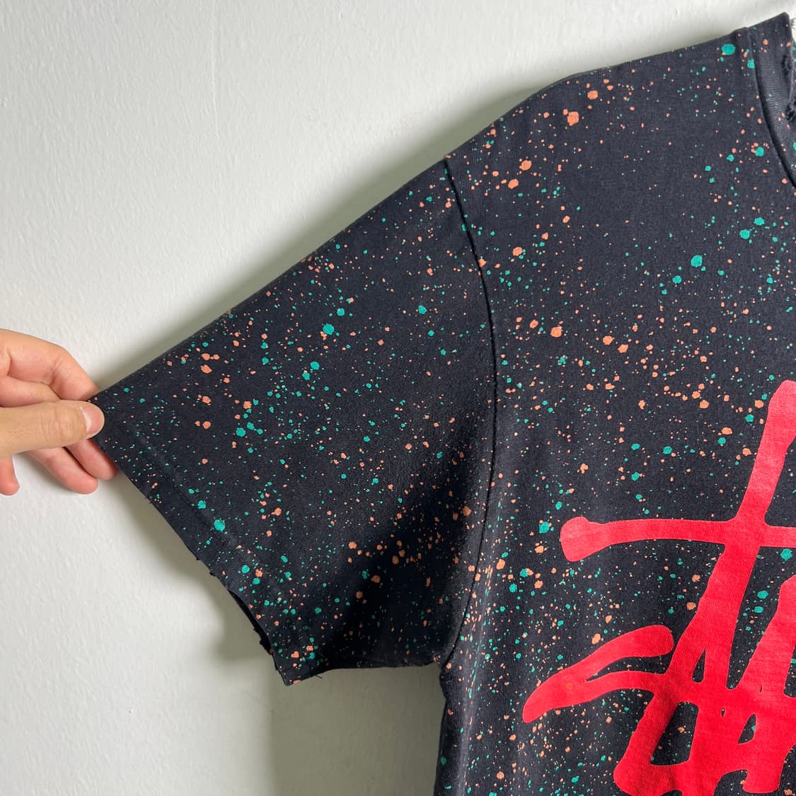 Stussy 올드 스투시 트리플 쓰렛 페인팅 반팔 티셔츠 XL 상품이미지7