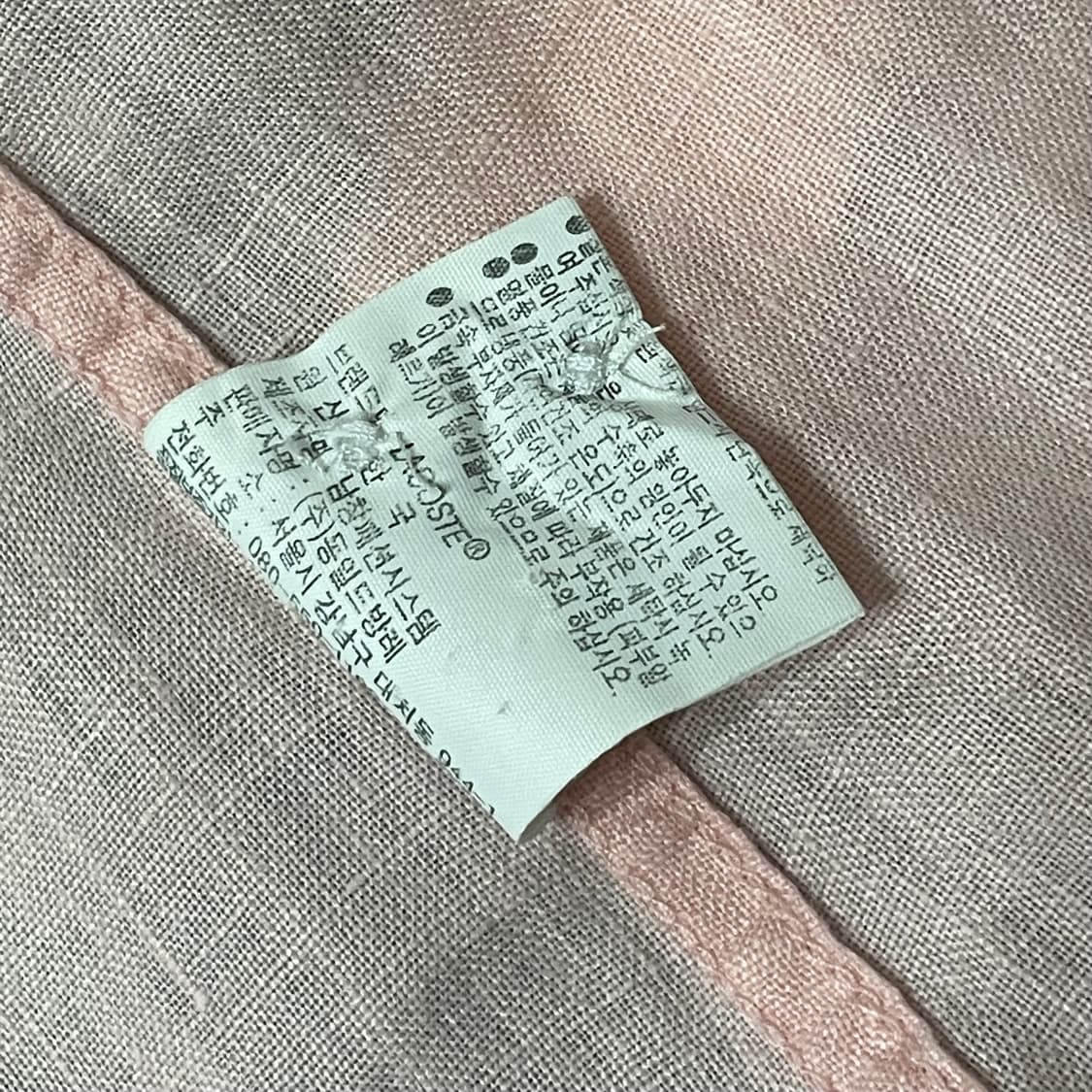 라코스테 파스텔 핑크 린넨 셔츠 상품이미지5