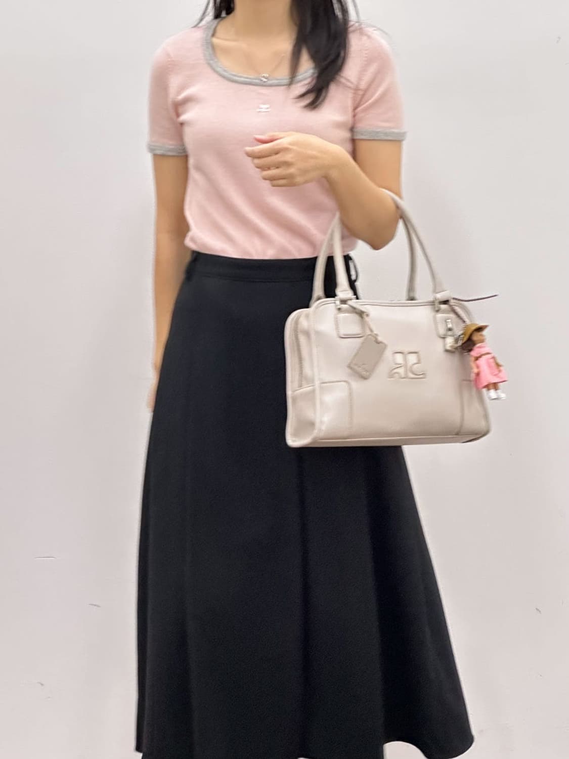 courreges / 꾸레쥬 핑크&그레이 울 캐시미어 니트   상품이미지9