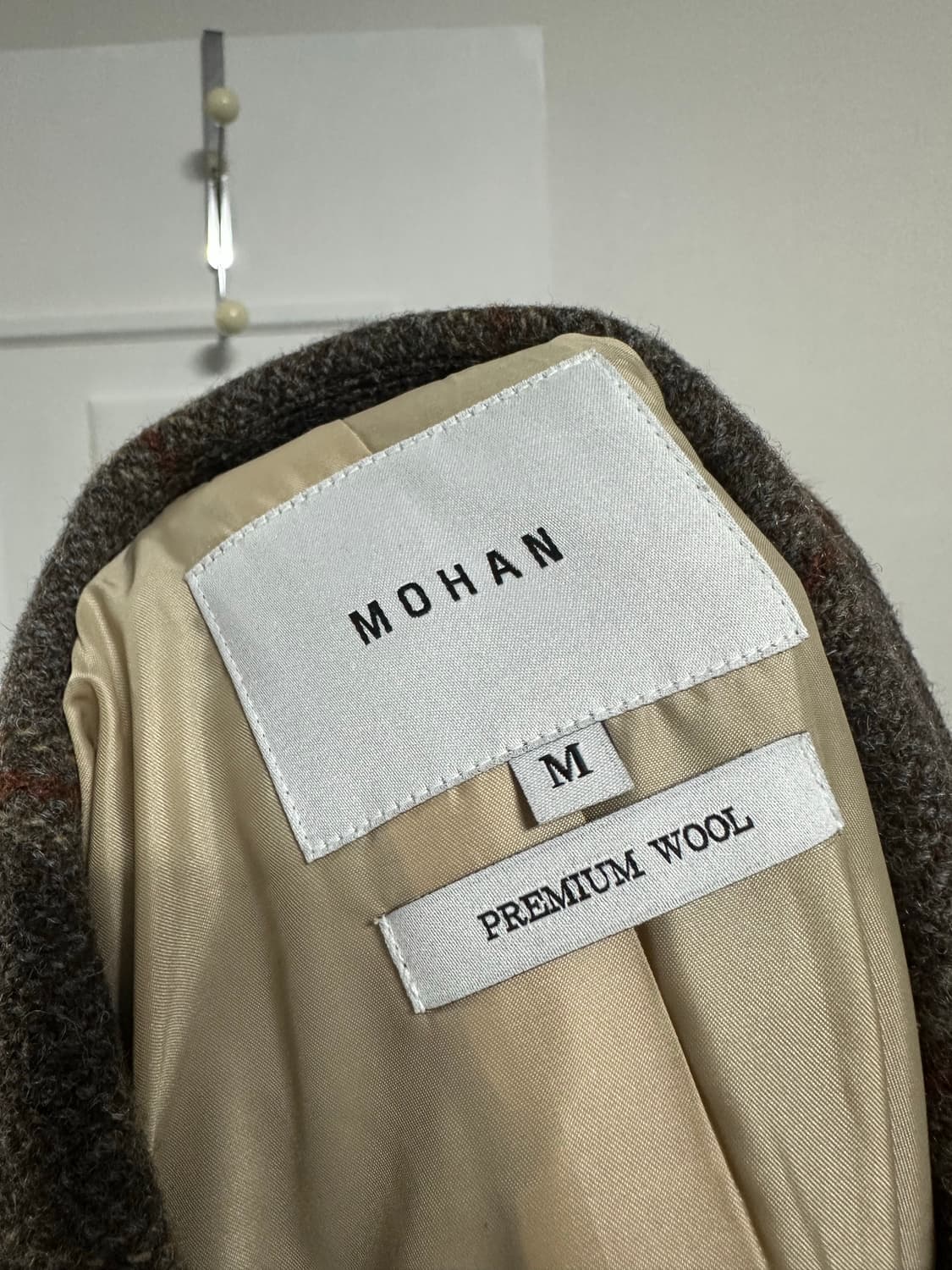 모한 오버핏 울 체크 블레이저 상품이미지3