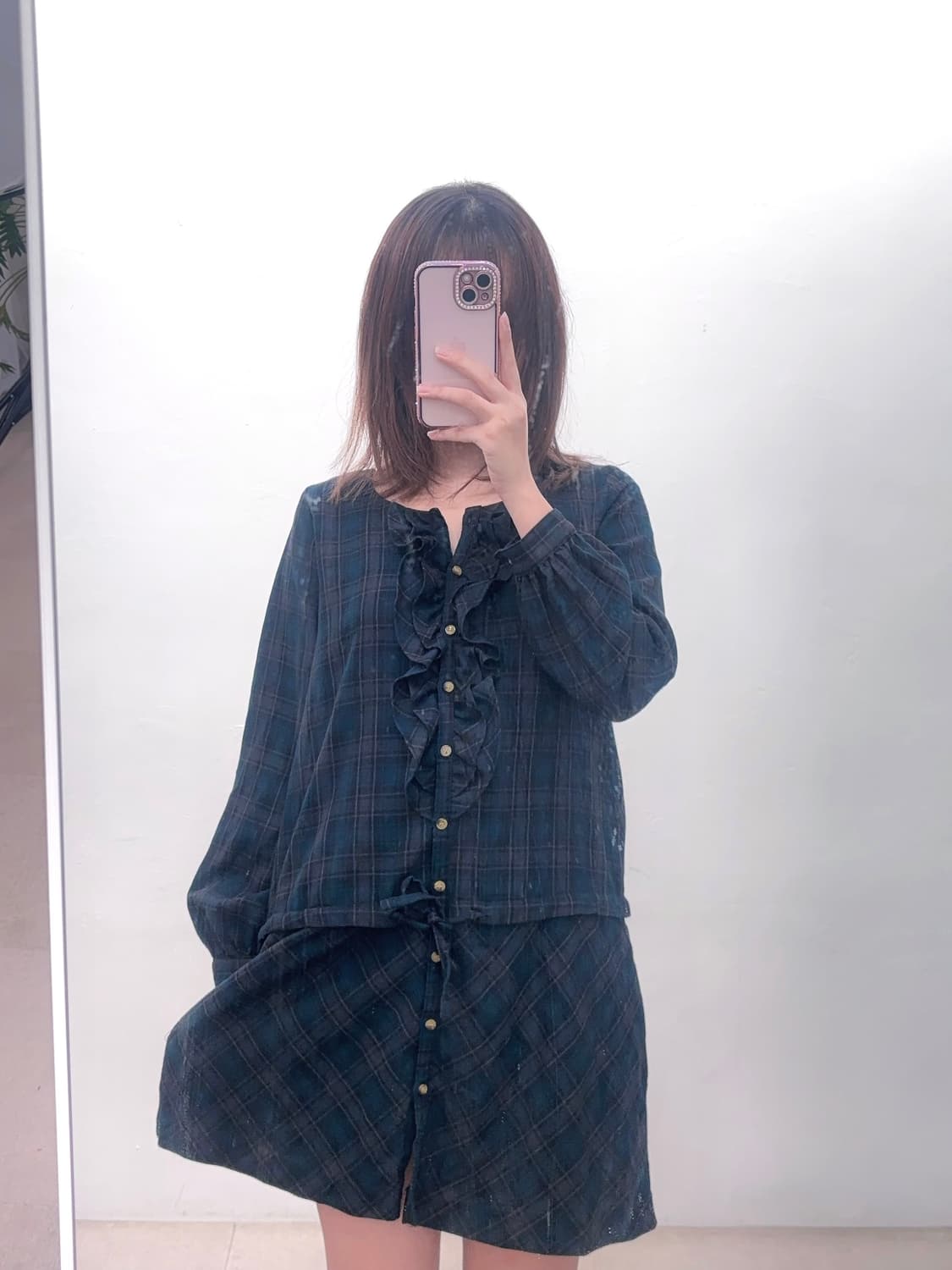 earth music&ecology 어스뮤직 모리걸 체크 원피스 상품이미지1