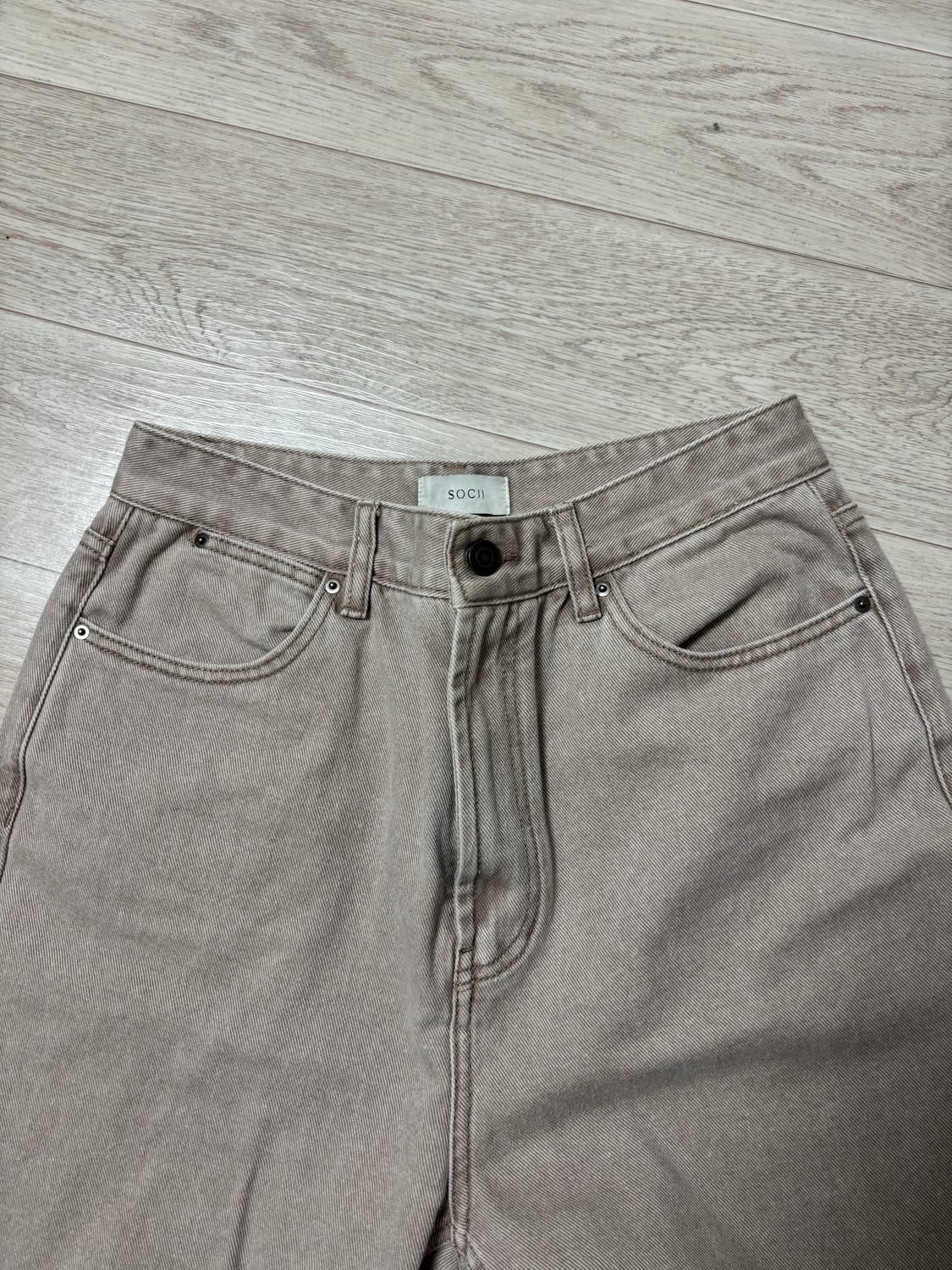  소치이 롤업 데님팬츠 베이지 상품이미지3