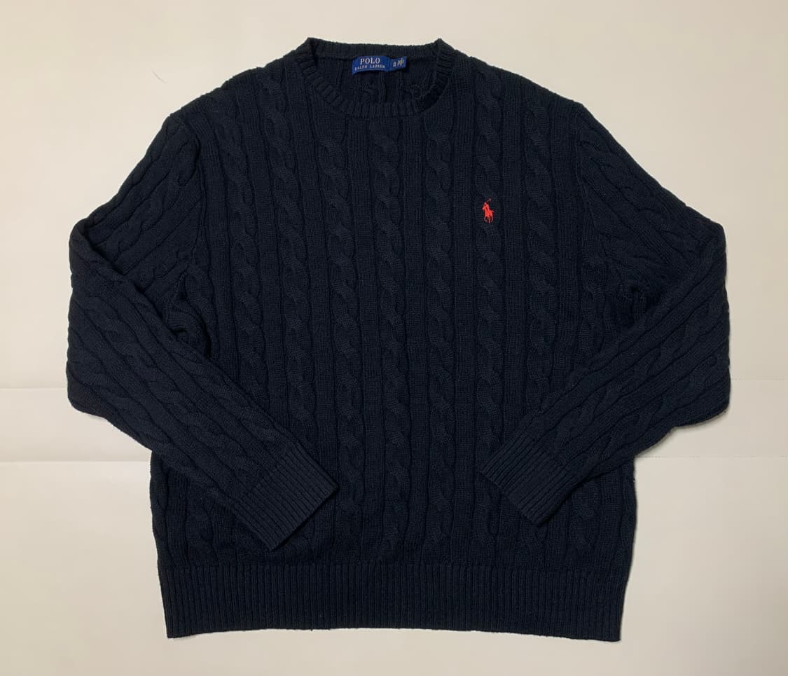 [XL]폴로랄프로렌 케이블 니트 코튼 스웨터 남성 상품이미지1
