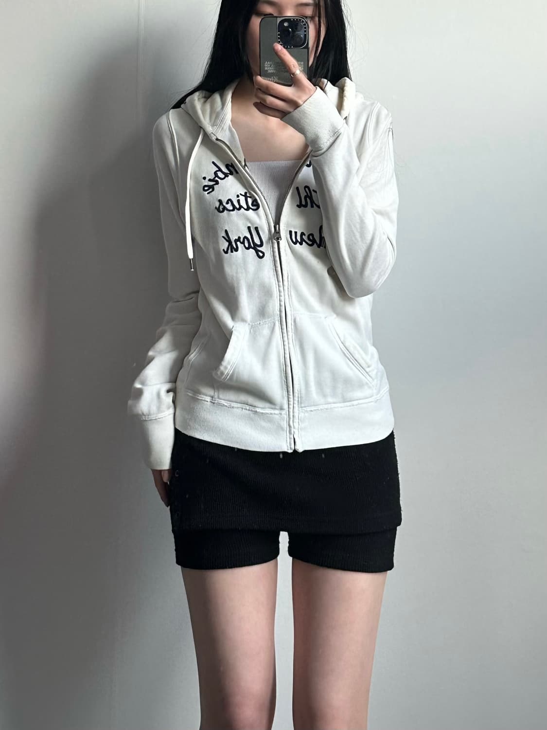 아베크롬비 y2k 와투케 화이트 후드집업 상품이미지1