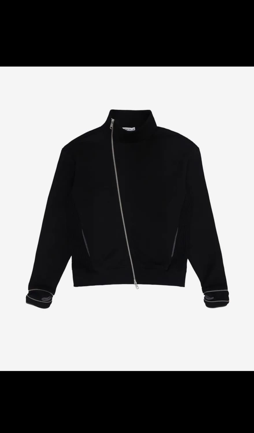 Side-Zip Neck Track Top Black 상품이미지1