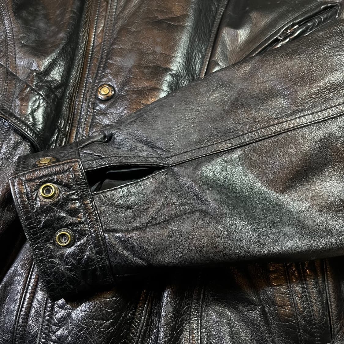 Vintage 빈티지 하이넥 소가죽 봄버자켓 상품이미지7