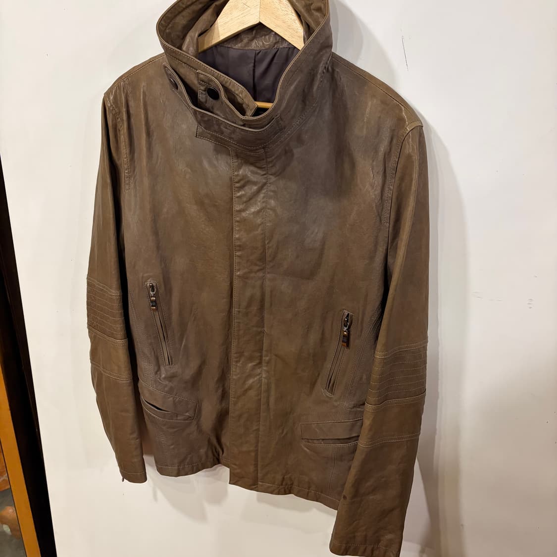 하이넥 램스킨 레더자켓 상품이미지2