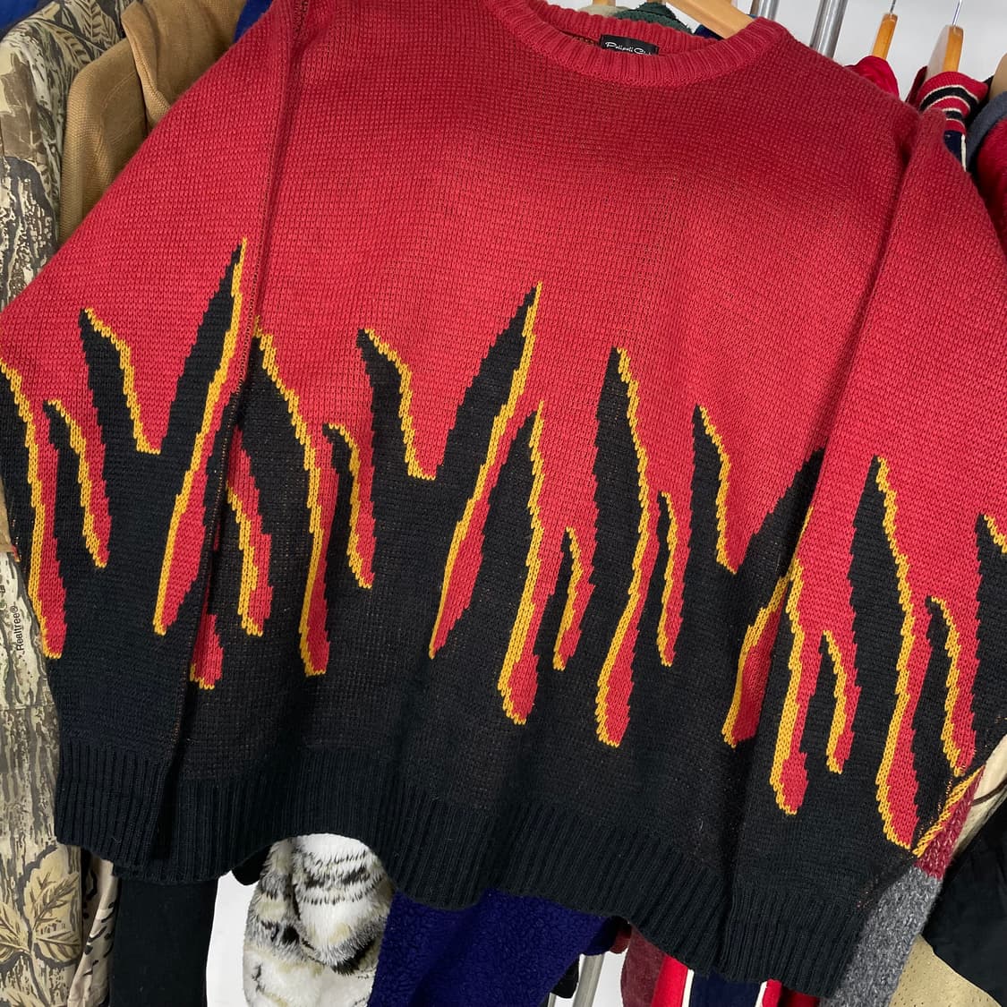 Japan vintage 플레임 스트릿 니트 상품이미지3