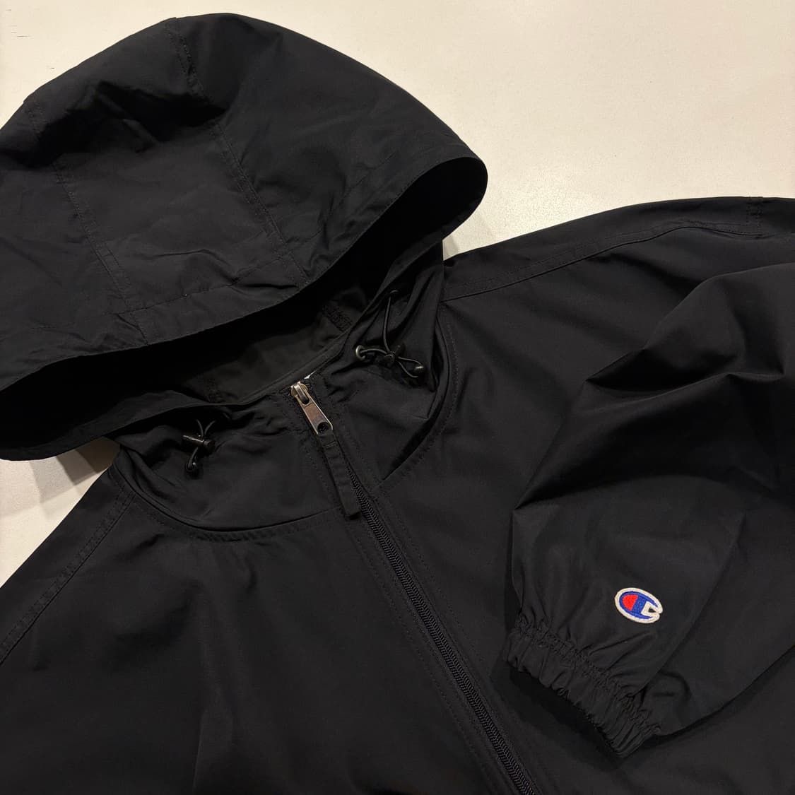 [2XL] 챔피온 아노락 나일론 바람막이 후드 블랙 C357 상품이미지3