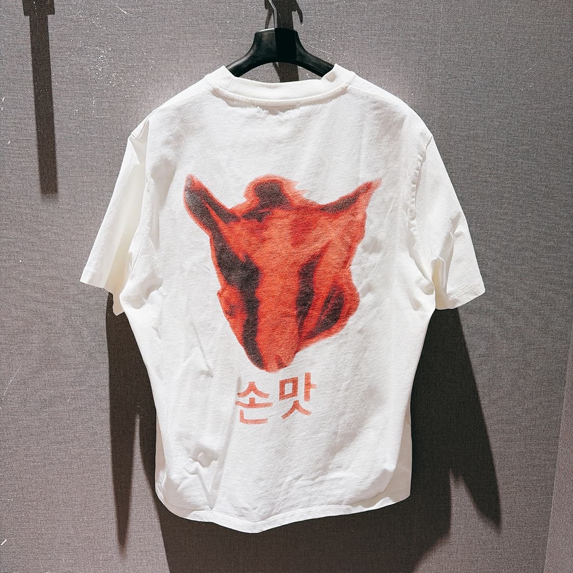 (정품/새상품) 아워레가시 남성 화이트 손맛 프린트 박스 티셔츠 상품이미지3