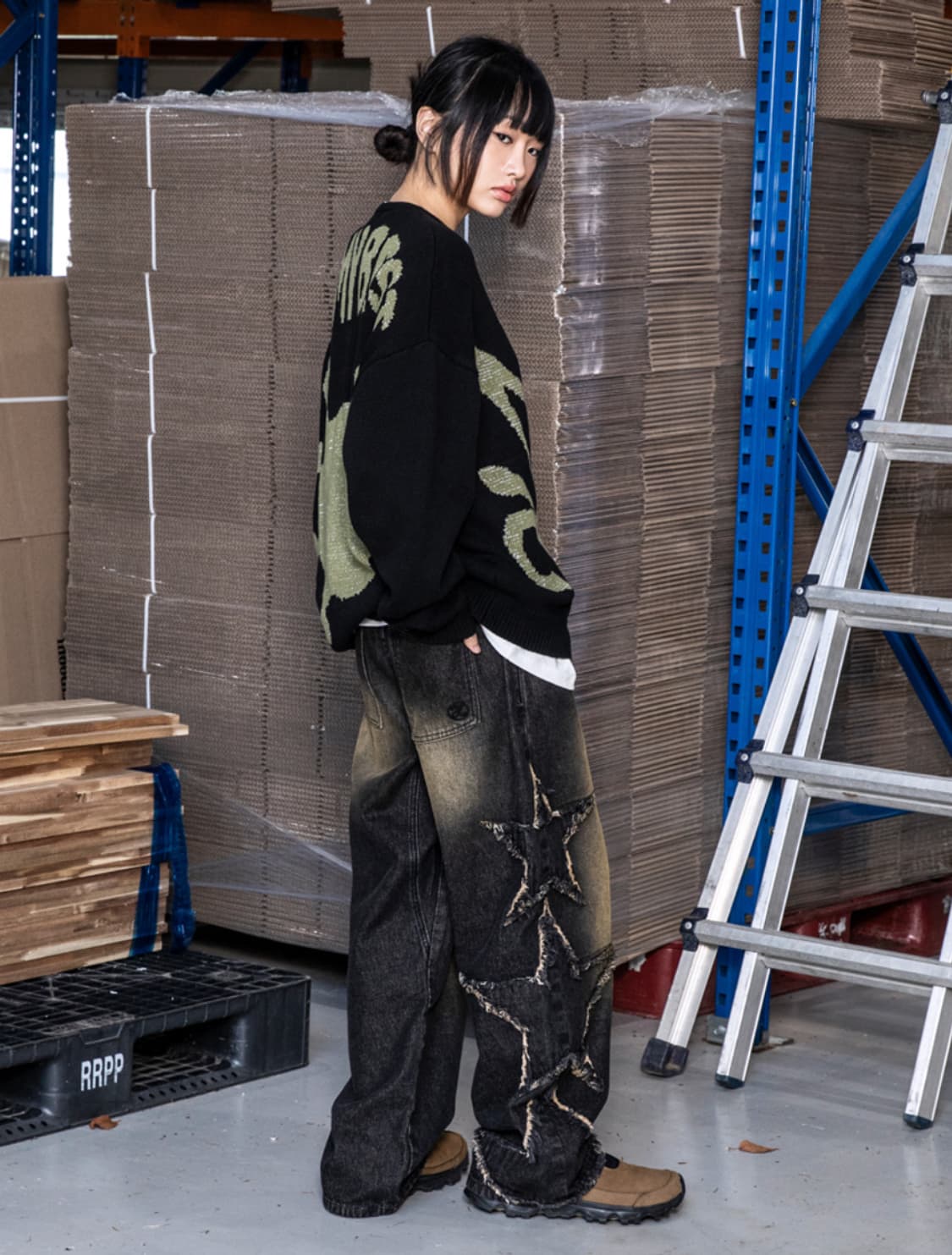 엑스톤즈 스타 데미지 빈티지 워싱 데님 상품이미지3