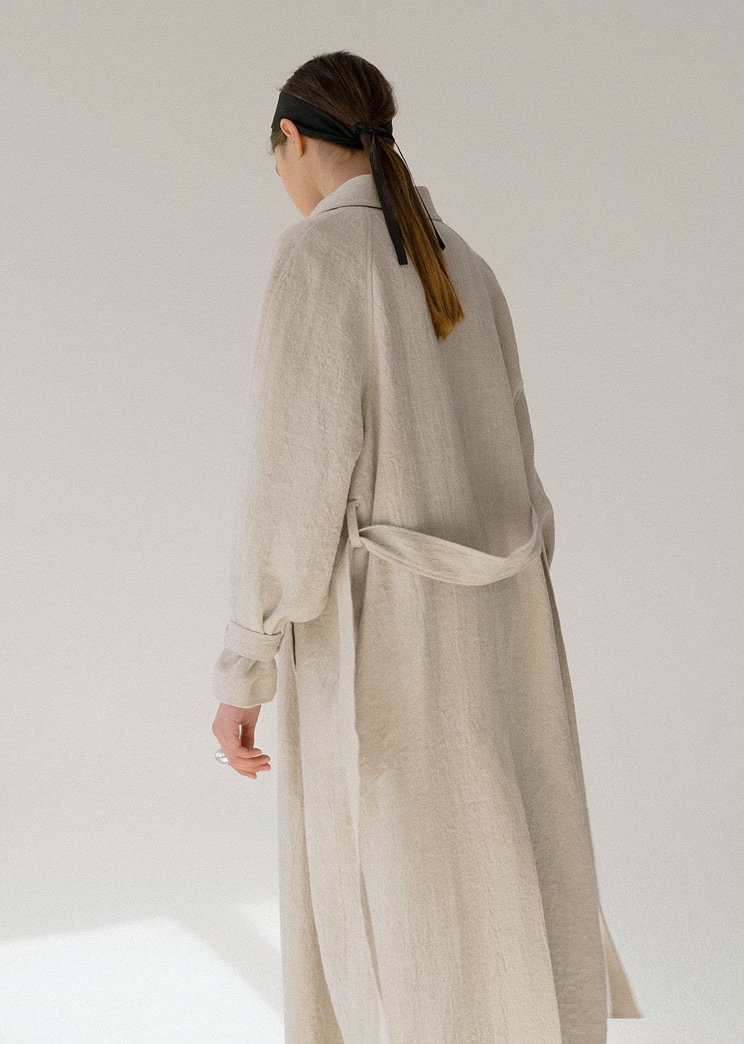 [OS] 아모멘토 린넨 싱글 트렌치코트 amomento 상품이미지3