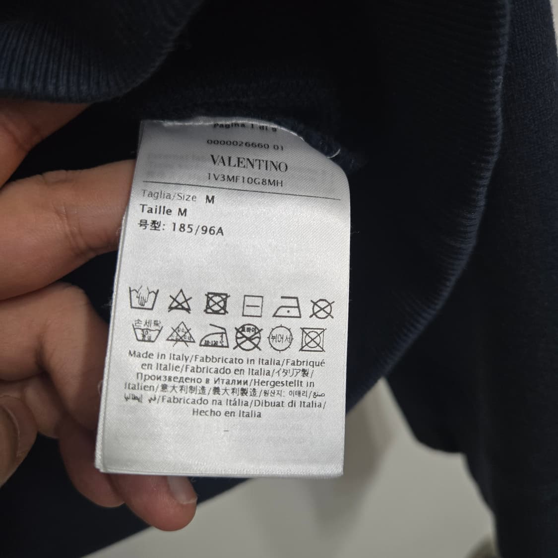 발렌티노 남성 맨투맨 네이비 M 상품이미지3