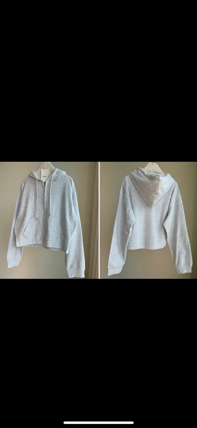 테리 후드 집업 - 백멜란 상품이미지2