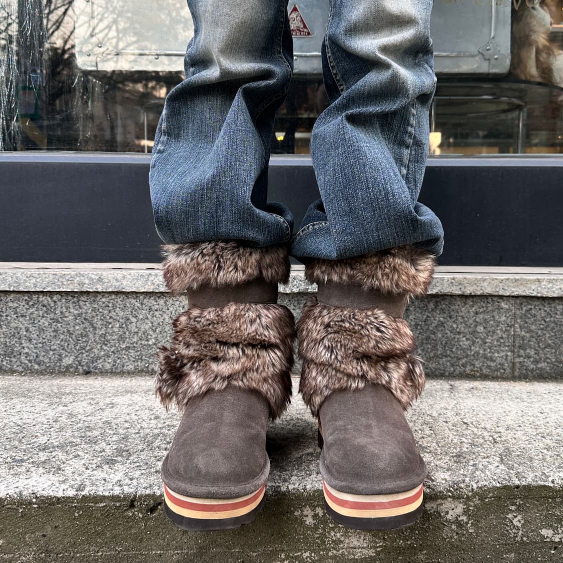 00s BEARPAW 스웨이드 퍼 트림 어그 부츠 상품이미지6