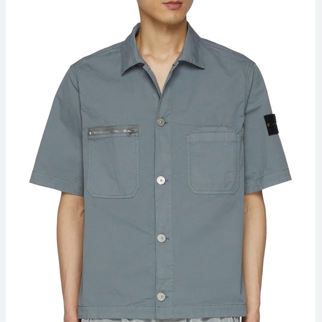 [미사용/2XL] 스톤아일랜드 수피마 코튼 트윌 반팔 오버셔츠 상품이미지8