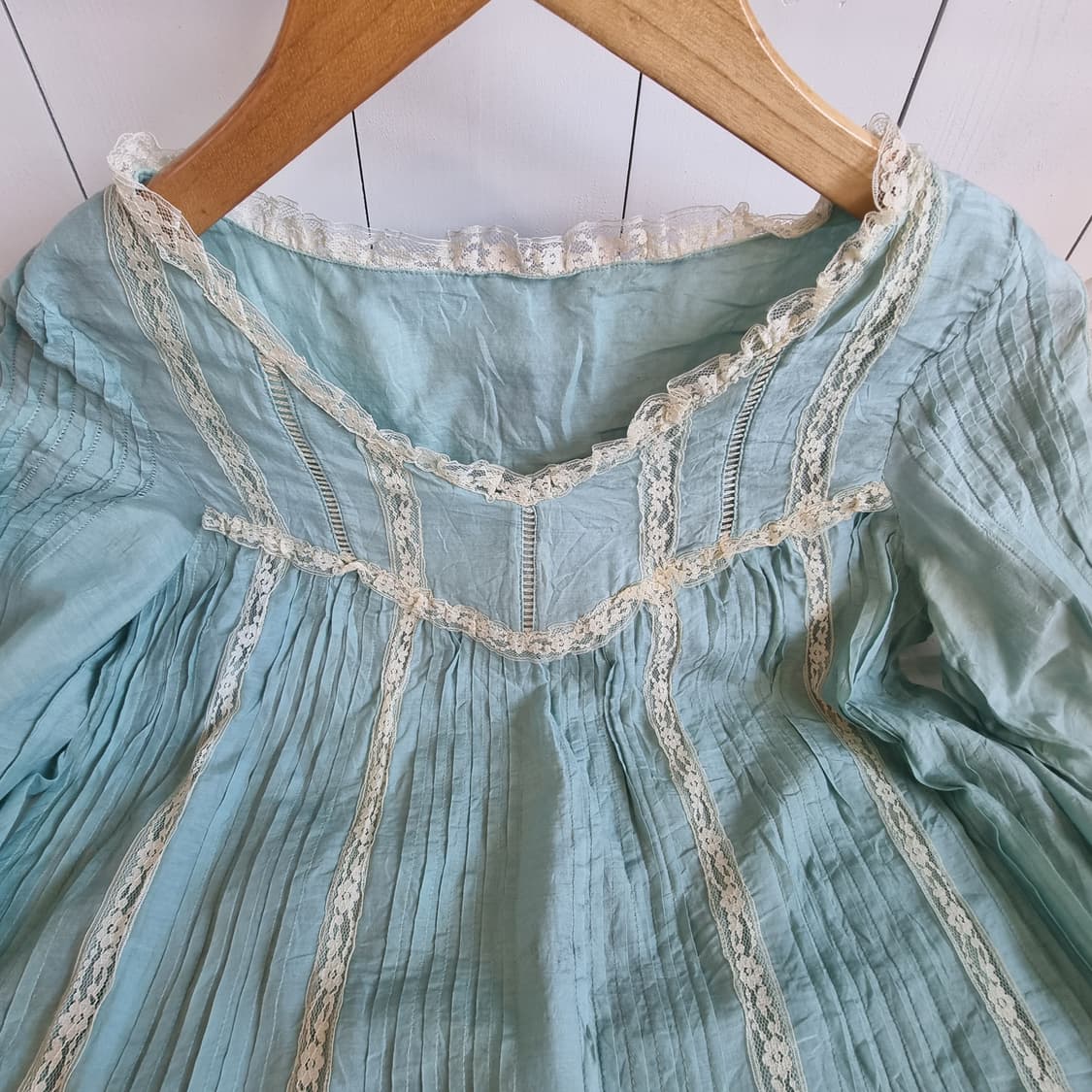 레이스 핀턱 블라우스/튜닉 상품이미지4