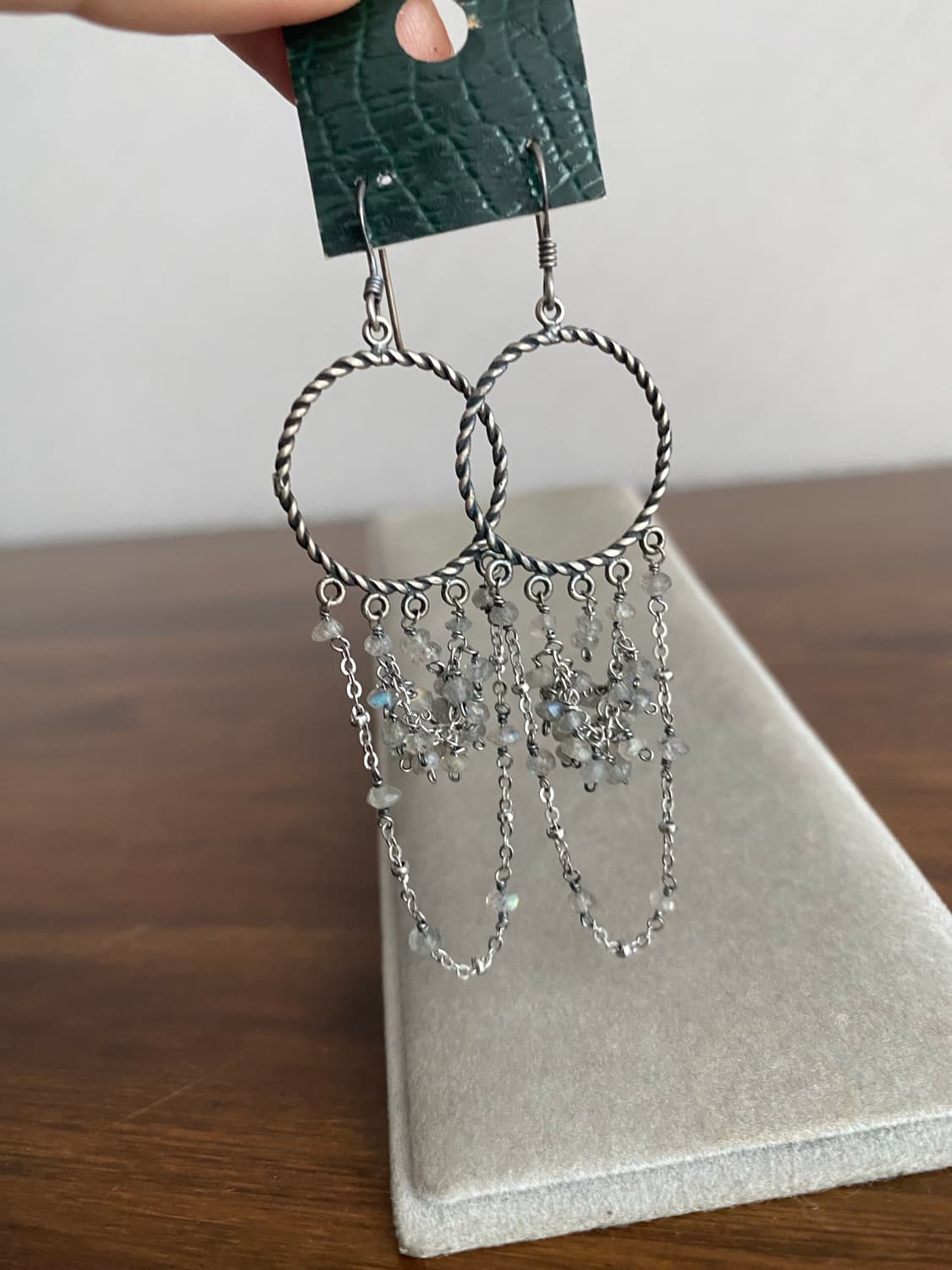 래브라도라이트 실버 후크귀걸이(925,미착용) 상품이미지7