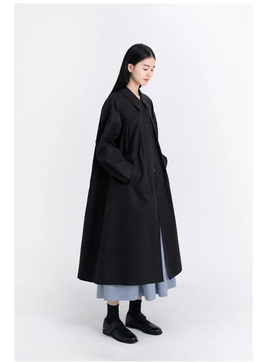 유노이아 플리츠 트렌치 코트 상품이미지4