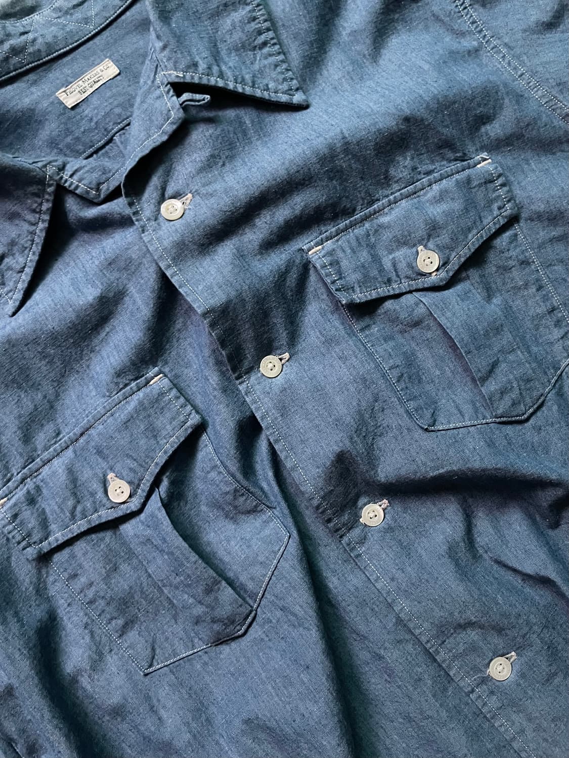 피그벨 오픈칼라 샴브레이 셔츠 2사이즈 상품이미지5